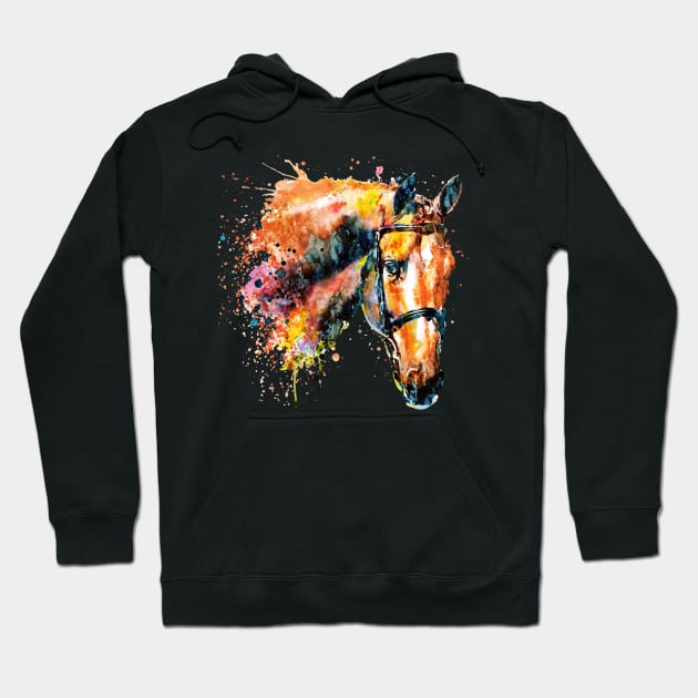 Colorful Horse Head Hoodie by Marian Voicu